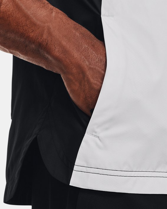 Men's UA Evolution Woven Full-Zip Short Sleeve Hoodie, Gray, pdpMainDesktop image number 4